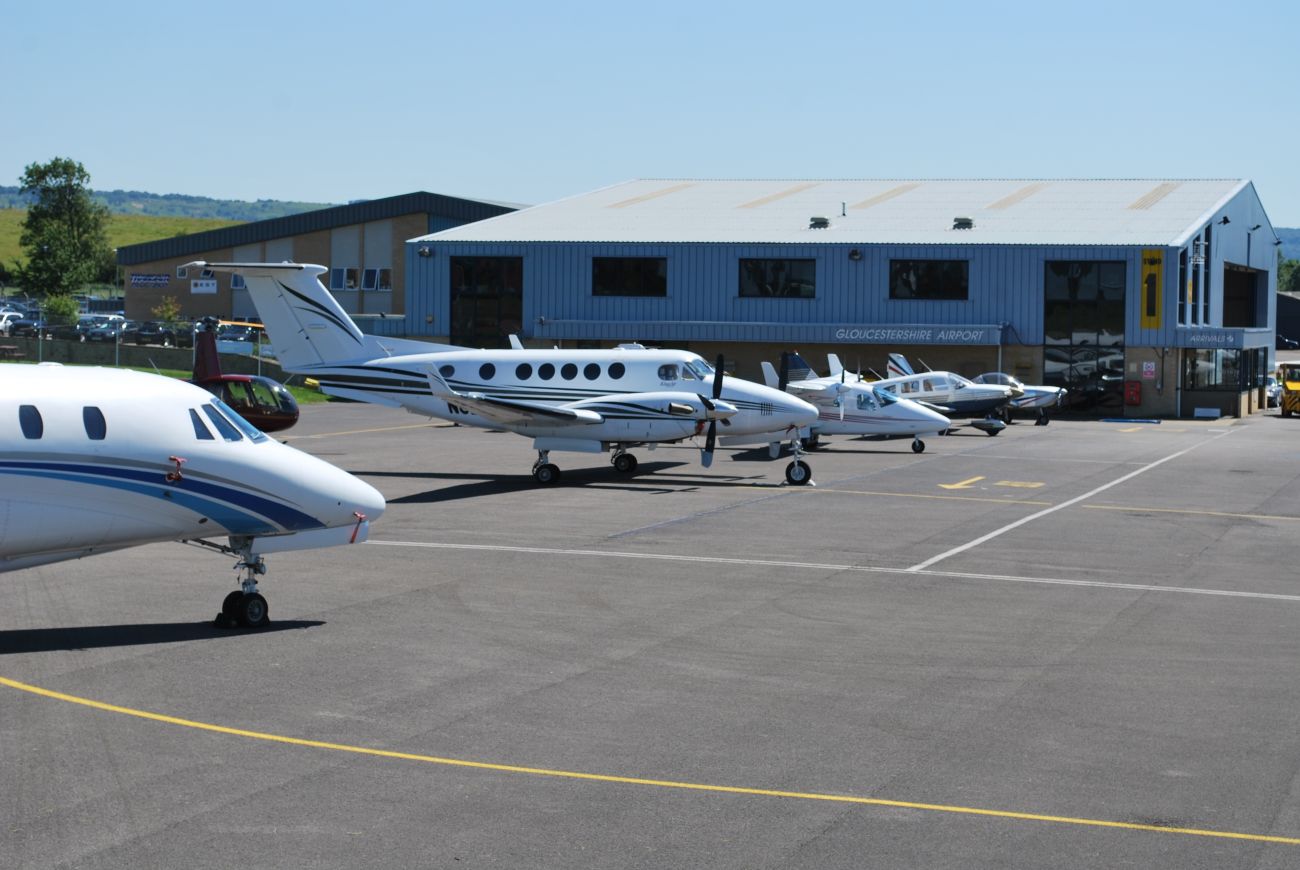 Gloucestershire Airport  (various aircraft stand 1).JPG