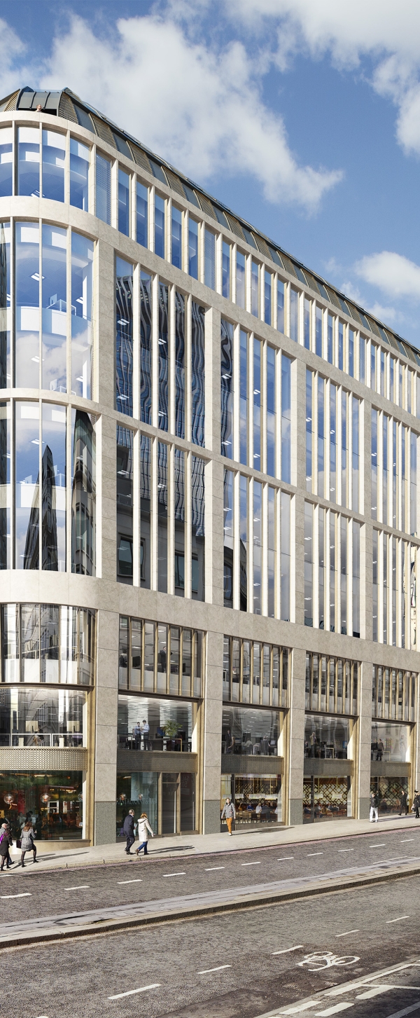 King William Street 10-storey office and retail back to frame refurbishment 