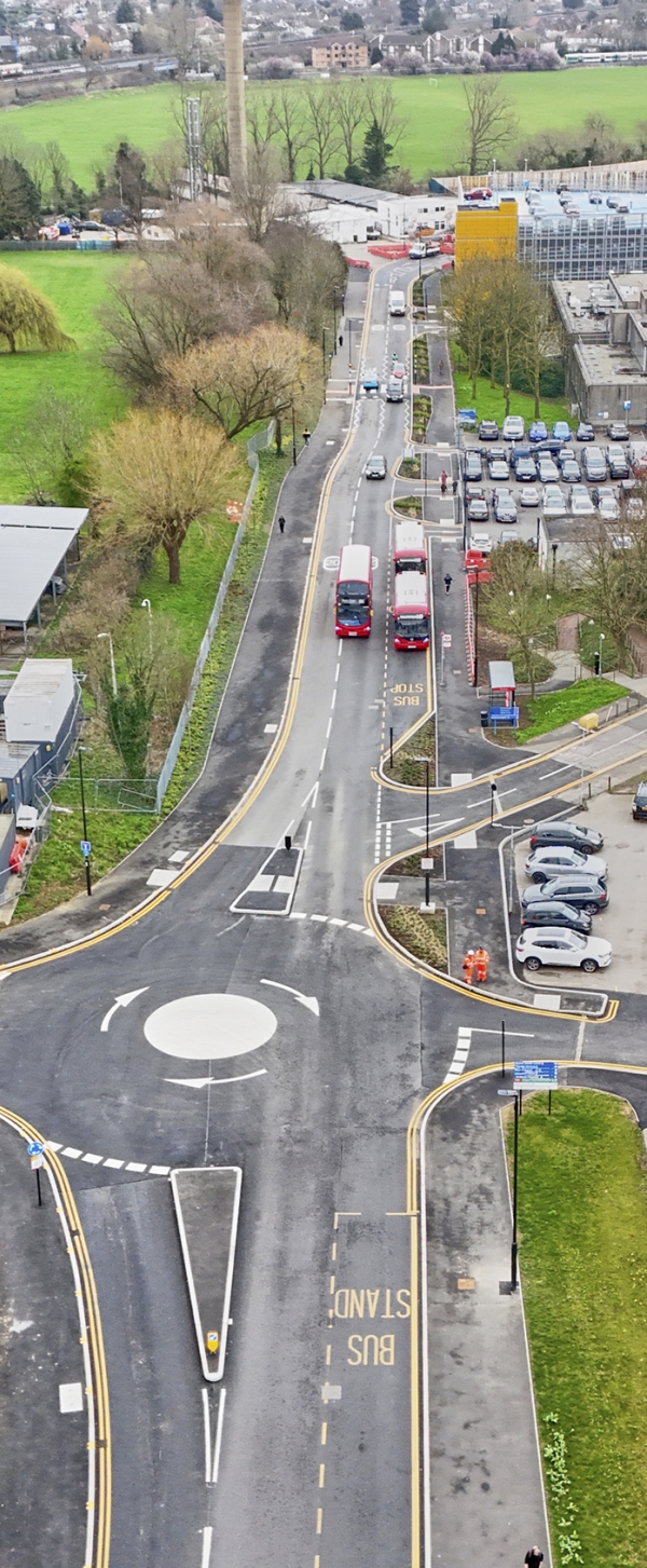 Northwick Park Access Spine Road aerial shot