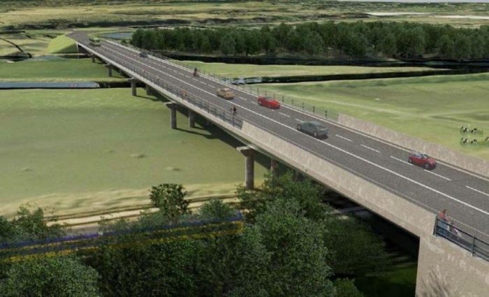 Sturry Link Road project viaduct construction Kent