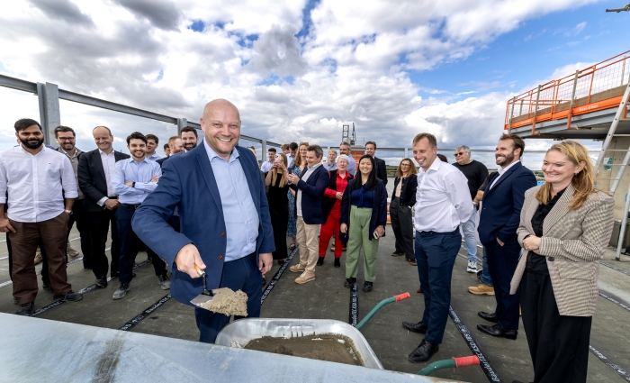 Dirac Building topping out ceremony at St John's Innovation Park Cambridge