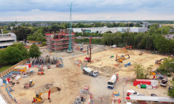 Dirac Building under construction at St John's Innovation Park in Cambridge
