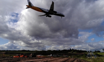 2. A45 Plane flying over Earthworks.jpg