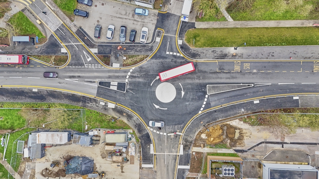 Northwick Park Access Spine Road aerial shot