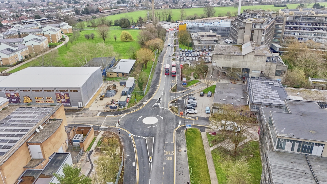 Northwick Park Access Spine Road aerial shot