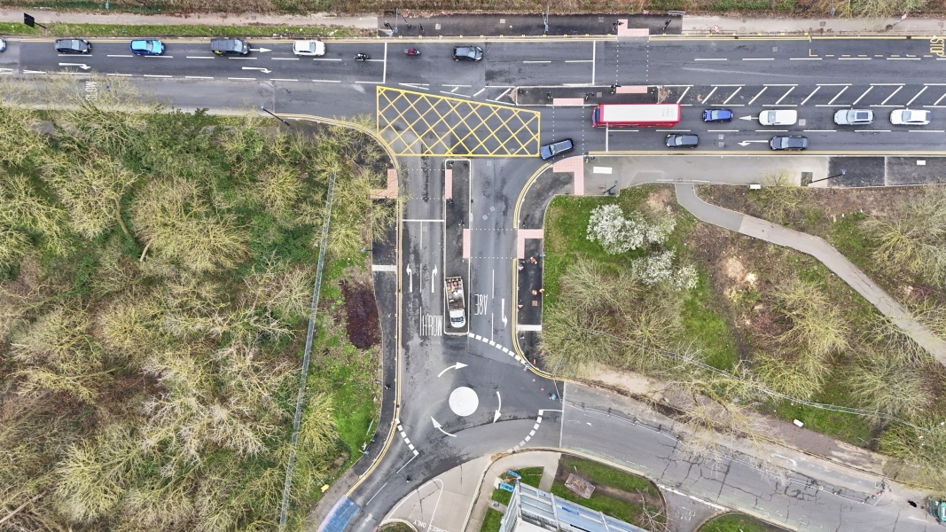 Northwick Park Access Spine Road aerial shot