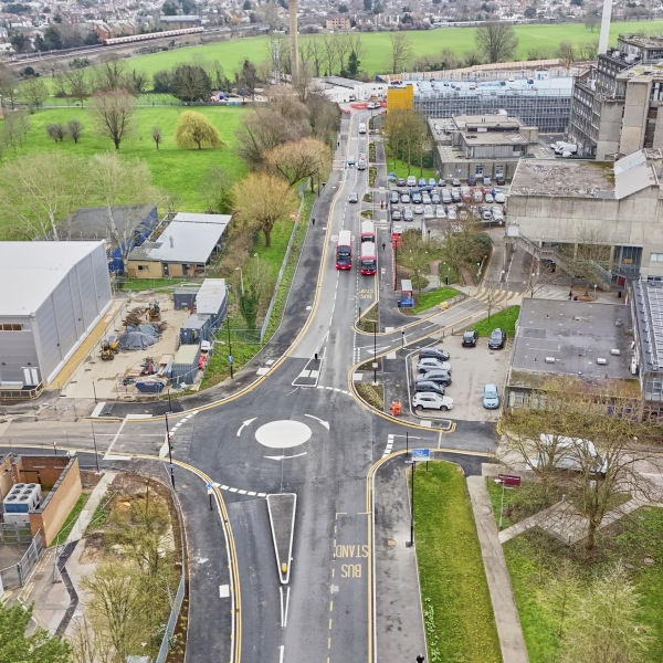 Northwick Park Access Spine Road aerial shot