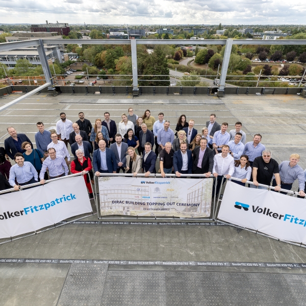 Dirac Building topping out ceremony at St John's Innovation Park Cambridge