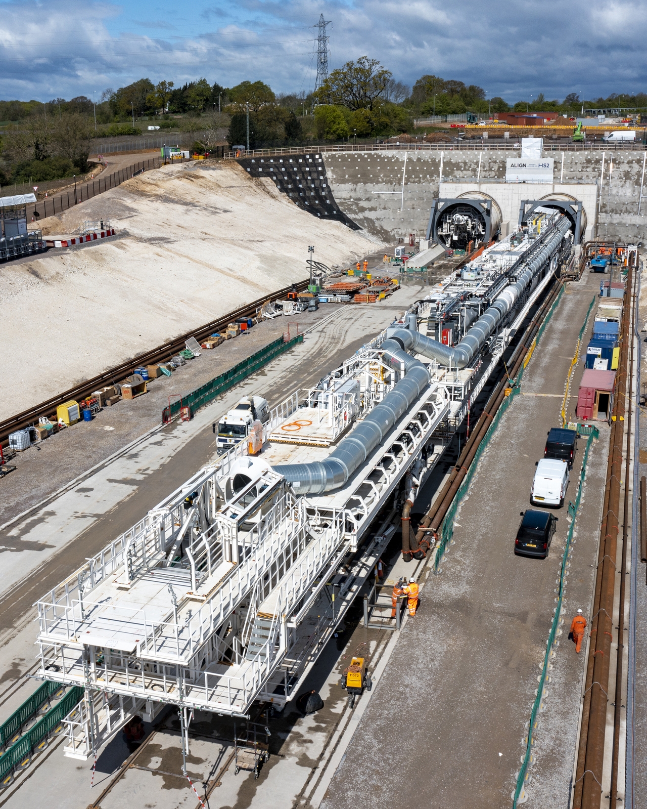 HS2 Ltd launch the enormous tunnel boring machine (TBM) Florence from HS2’s South Portal in Hertfordshire