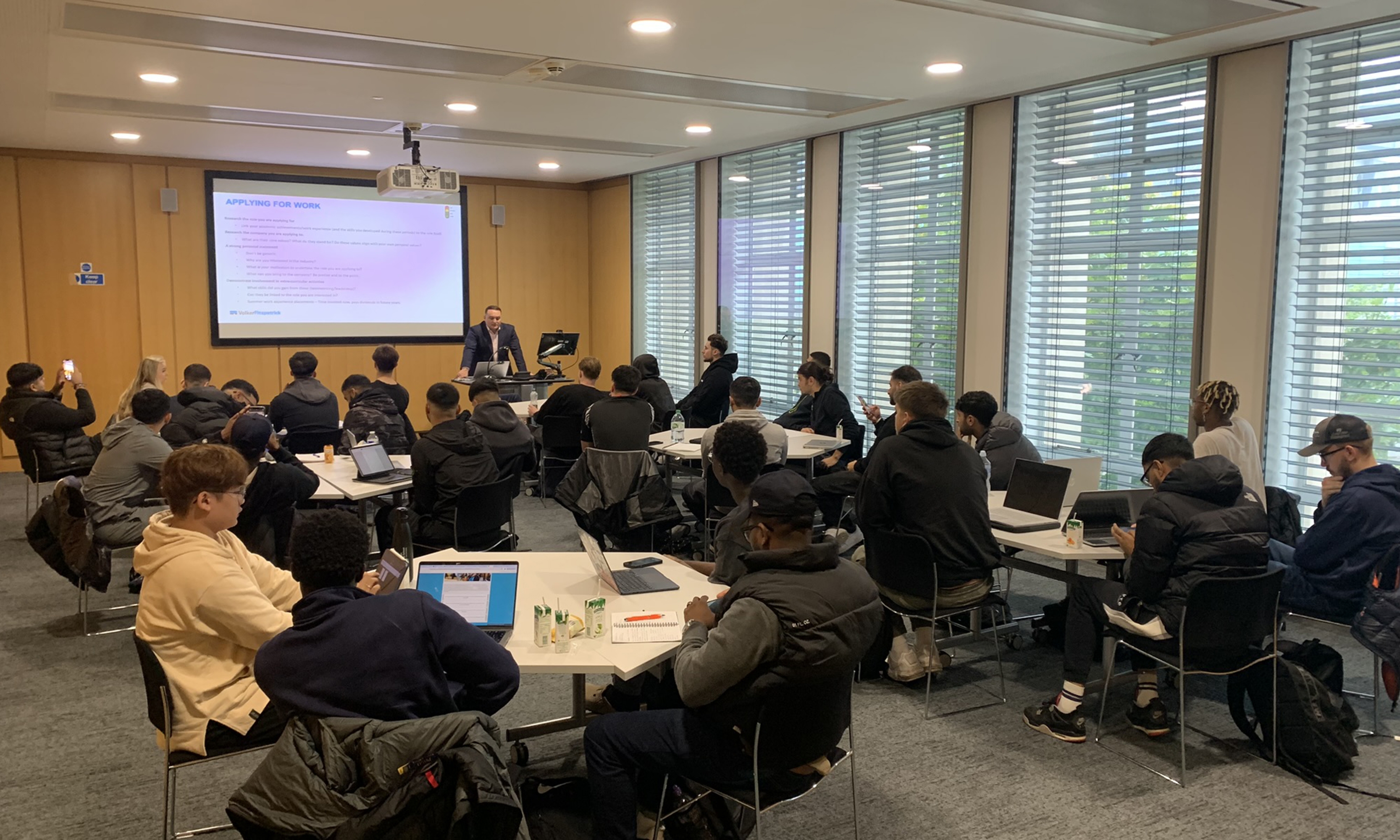 A38 Tame Valley Viaduct site team with students