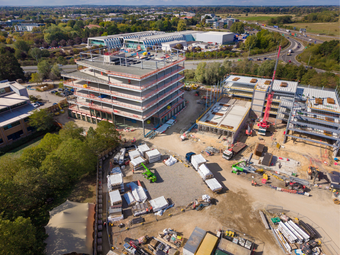 Dirac Building topping out ceremony at St John's Innovation Park Cambridge
