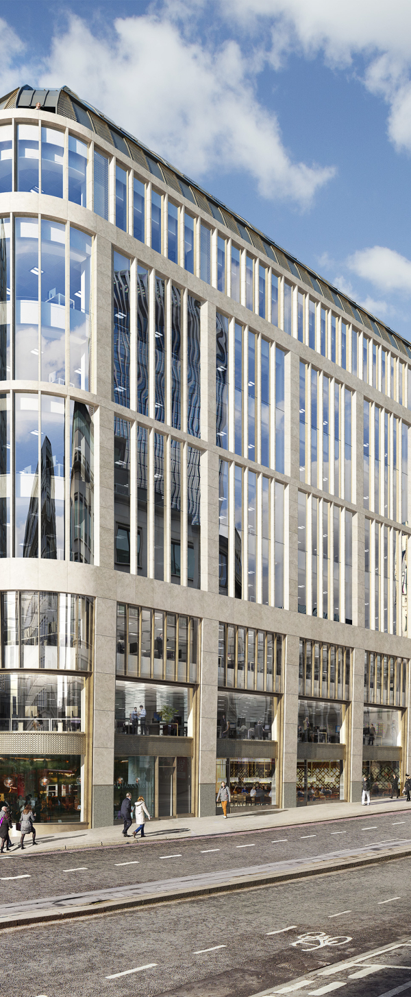King William Street 10-storey office and retail back to frame refurbishment